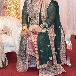 Wedding style heavy embroidered dress